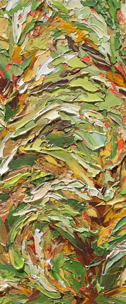 Ever Together - Green Gold Abstract by Olga Tkachyk