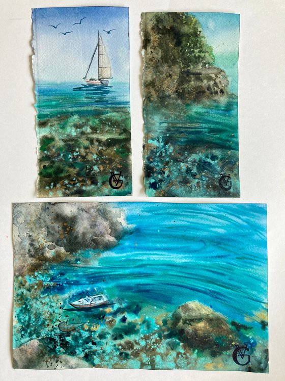 COTE D'AZURE - triptych