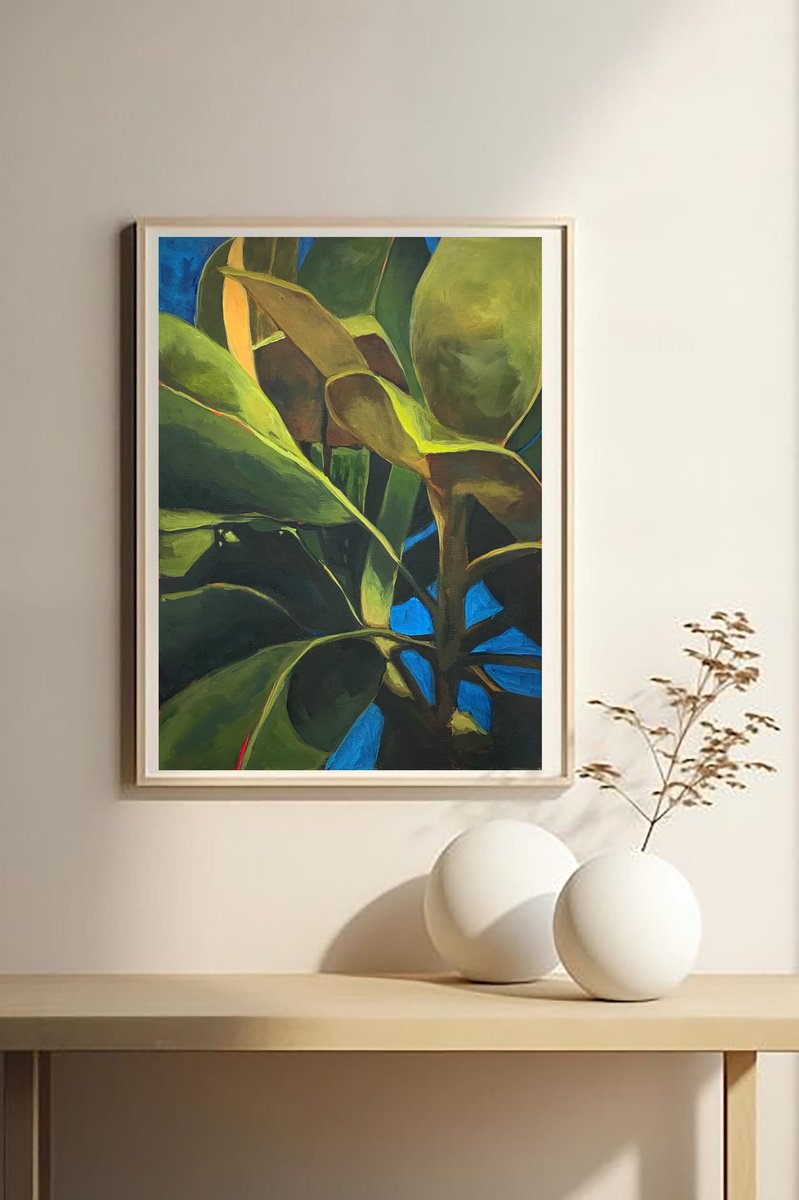 Photorealistic Botanical Acrylic Painting By Anahita Ghazanfari, 14 X 18, Magnolia 10, Original Artwork