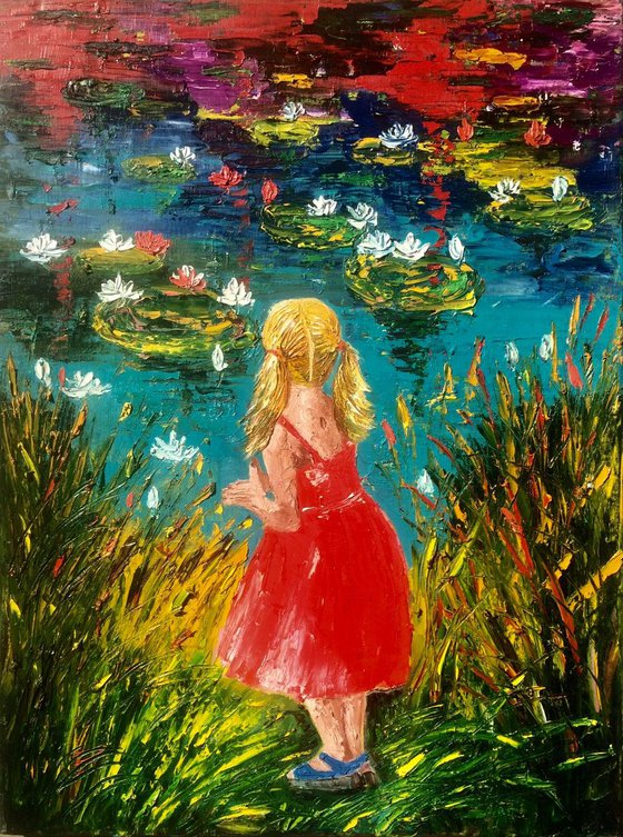 Girl by the magic pond