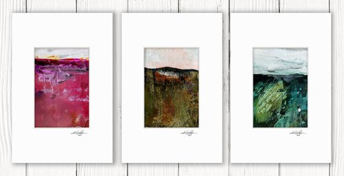 Mystical Land Collection 16 - 3 Textural Landscape Paintings by Kathy Morton Stanion by Kathy Morton Stanion