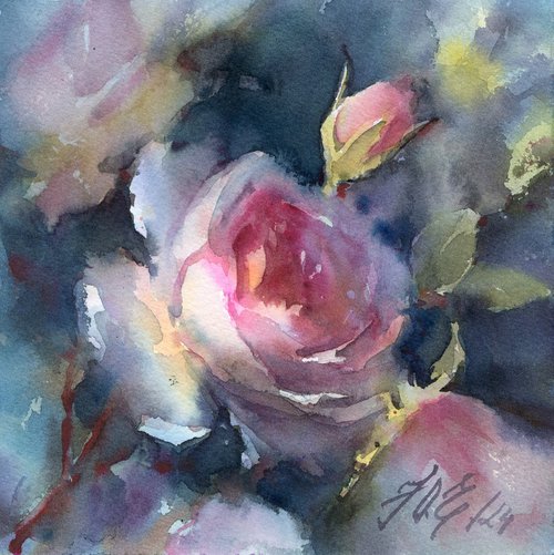 Watercolor rose, Soul of a Rose by Yulia Evsyukova