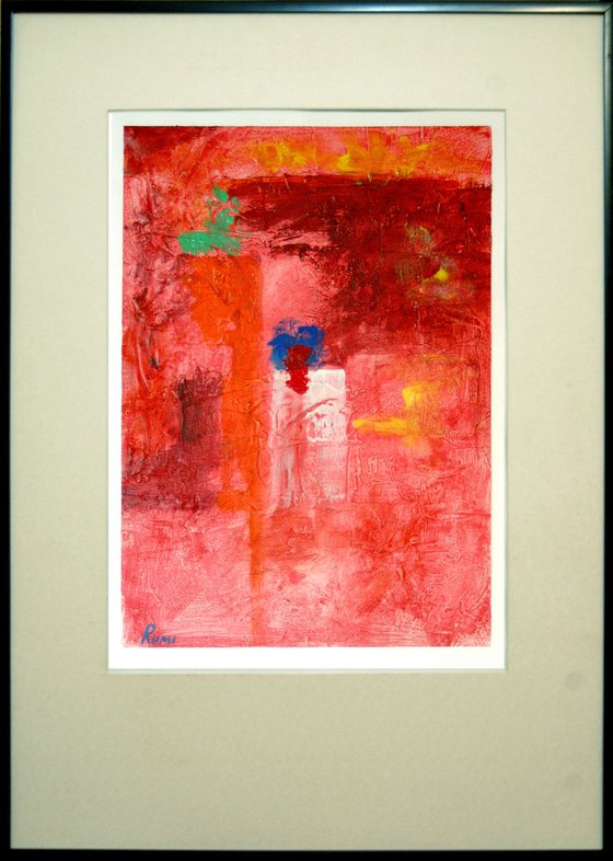 "ABSTRACT VARIATIONS # 77". Matted and framed.
