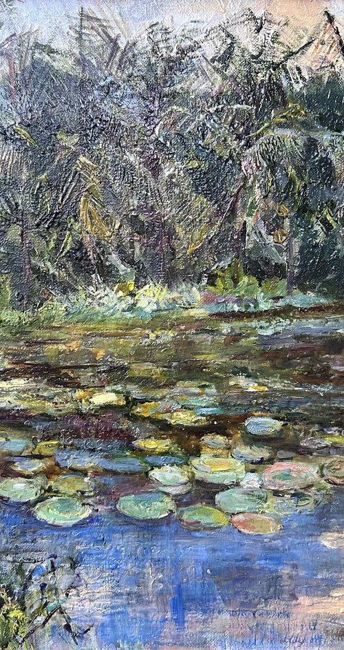 Lotus Pond in Kerala, India by Zurab Sharvadze