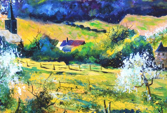 A village in my countryside in spring