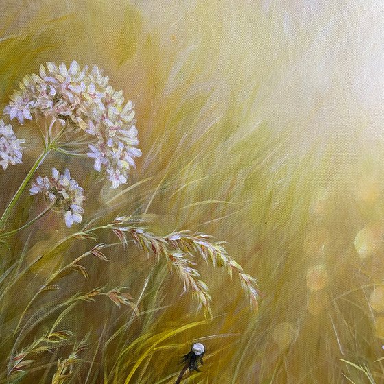 Stillness- Golden Meadow Painting