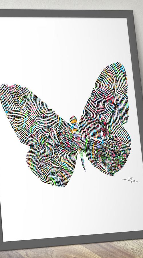 Butterfly: Framed Artwork, 16 x20 inches(40x50cm) by Jeff Kaguri