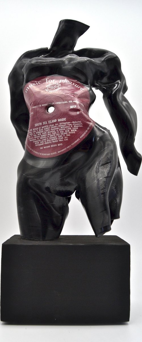Figurative Vinyl Music Record Sculpture by Seona Mason