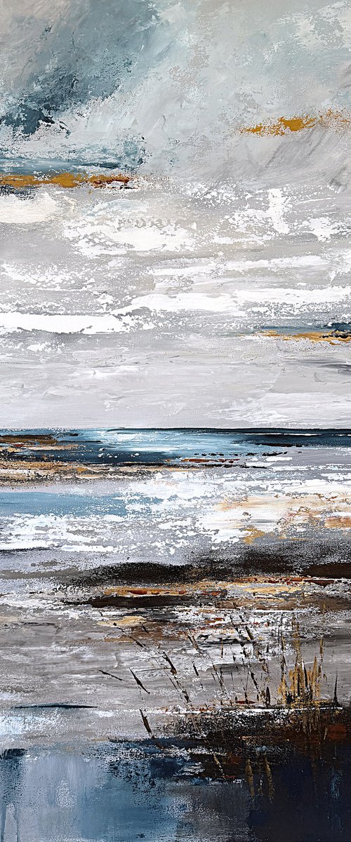 Large Seascape-Ochre Tidal Reflections by Tatiana Malinovscaia