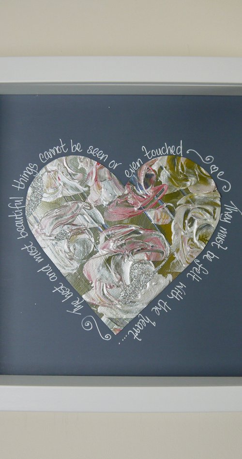 Love heart..lime green/silver by Emma Sian Pritchard