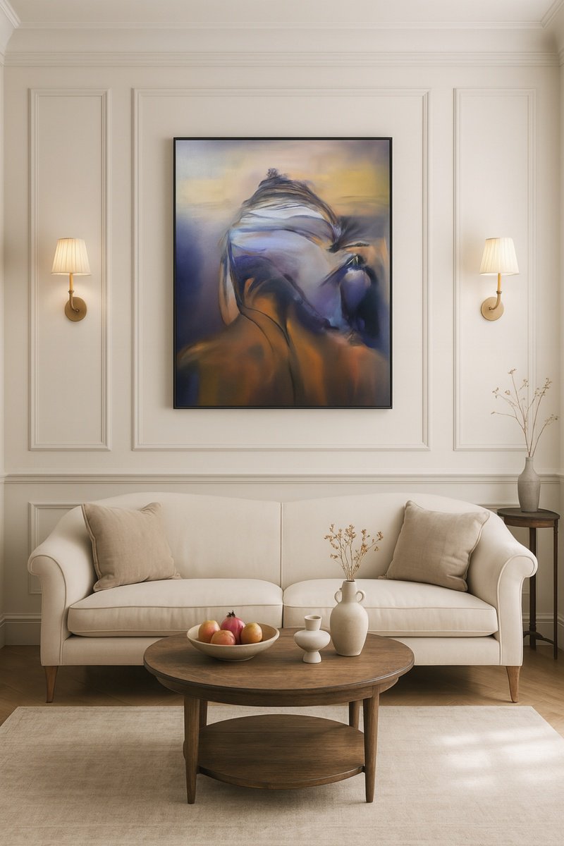 Expressive Portrait Oil Painting By Roberta Cervelli, 31 X 39", Tomorrow Is Another Day, Original Artwork