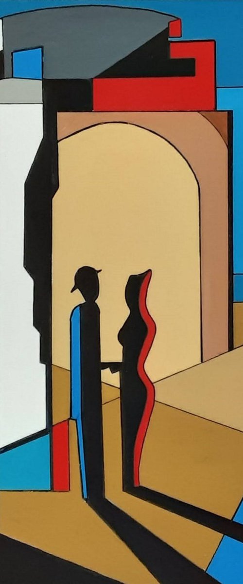 Rene and Georgette Magritte out for a walk by Paul Heron
