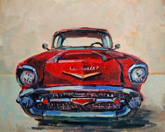 Retro pictures series -1  Old Chevrolet(24x30cm, oil painting, ready to hang)