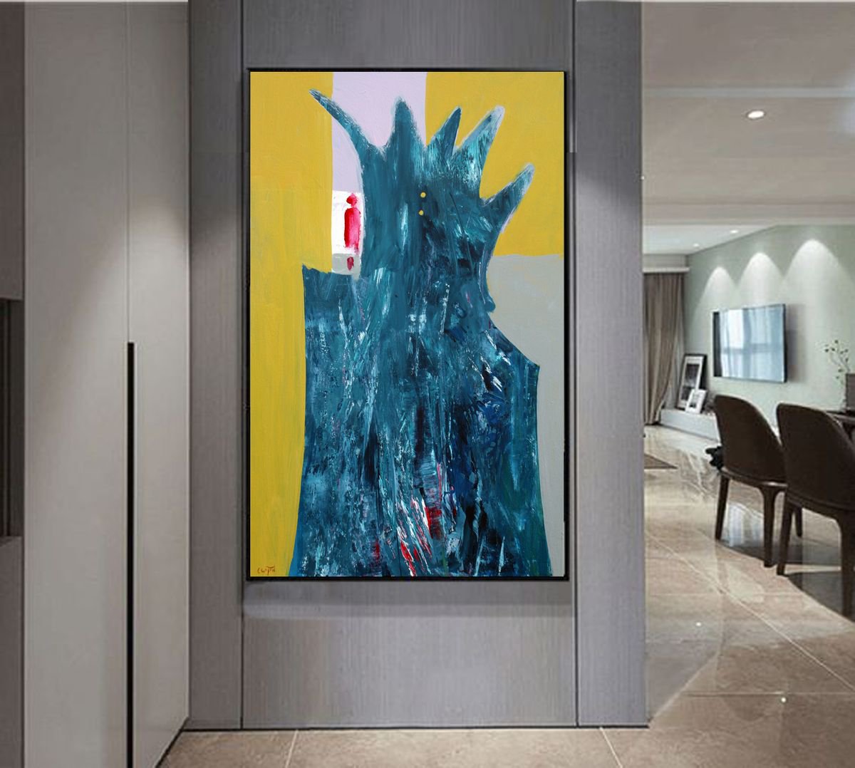 Large abstract 75x120 The Queen by Veljko Martinovic