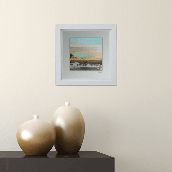 Framed ready to hang original abstract landscape - Horizon #4