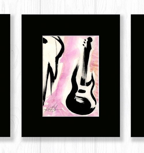 Guitar Collection - 3 Paintings by Kathy Morton Stanion