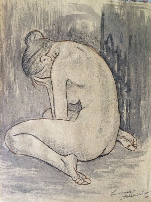 Study of nude - "Sorrow" by Vincenzo Stanislao