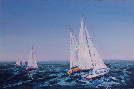 "Sailboats in the sea" yachts , ships