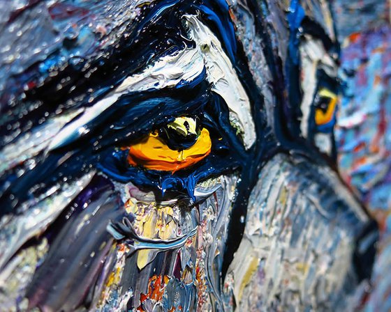 Original Oil Painting Dog