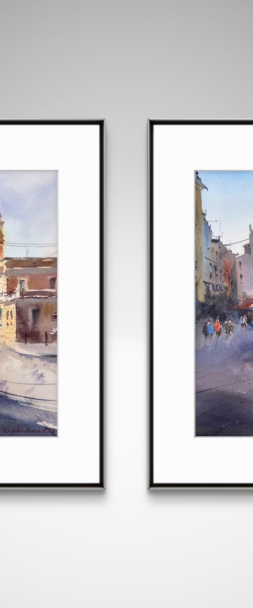 Moments in Valencia (Diptych) by Eugenia Gorbacheva