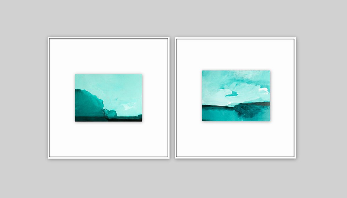 Abstract Landscape. Set of 2 by Nadia Moniatis