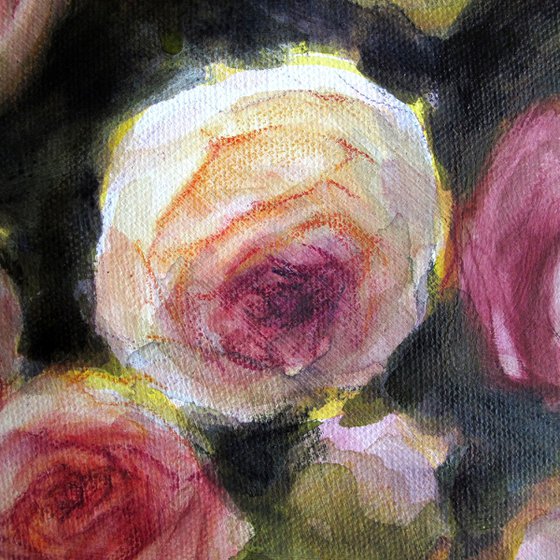 Bunch of roses - Still life - classical floral - bouquet - flower - fine art
