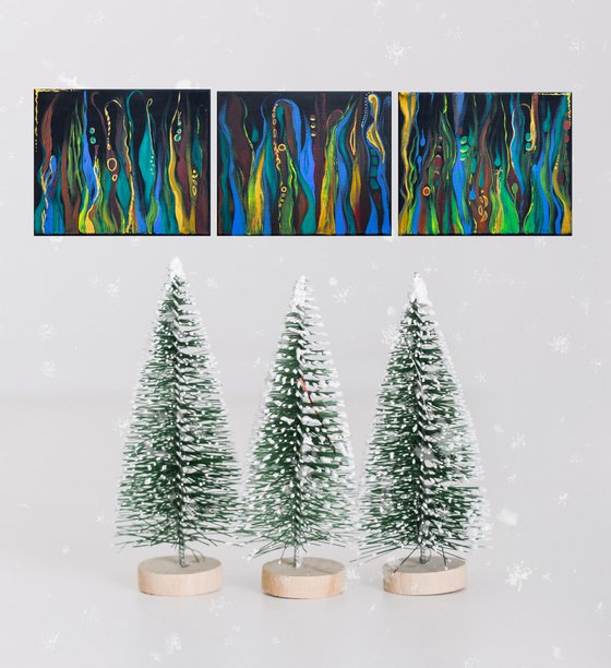 Miracle acrylic painting Set of 3 artworks