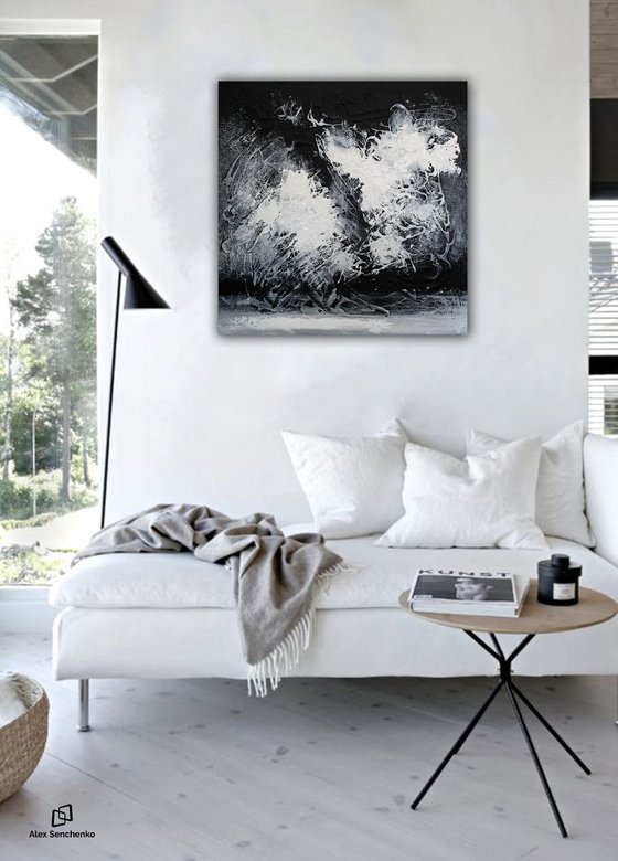 Black and White Abstract Painting  / Saga N74