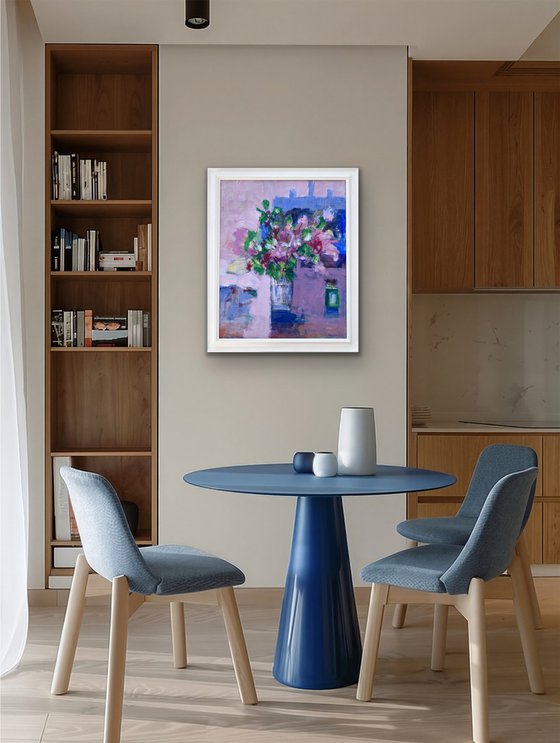 Flowers with Blue Pink