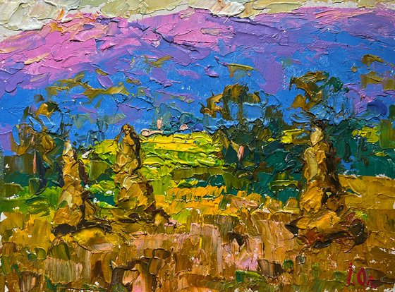 Haystack and mountains