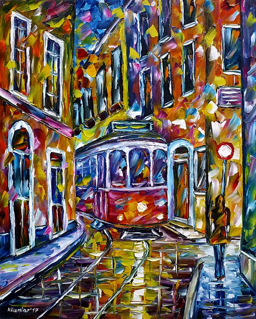 Tram In Lisbon II by Mirek Kuzniar