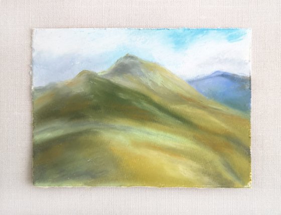 Mountain landscape set of 2 small paintings