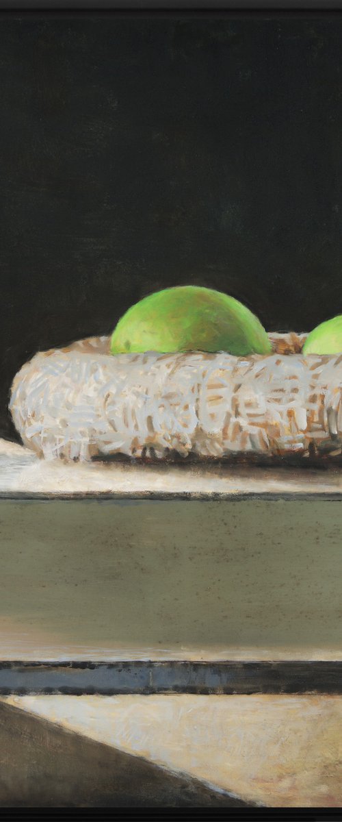 Three Green Apples still life by Bo Kravchenko