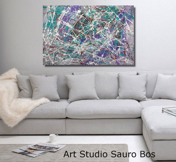 pollock abstract paintings for living room/extra large painting/abstract Wall Art/original painting/painting on canvas 120x80-title-c675