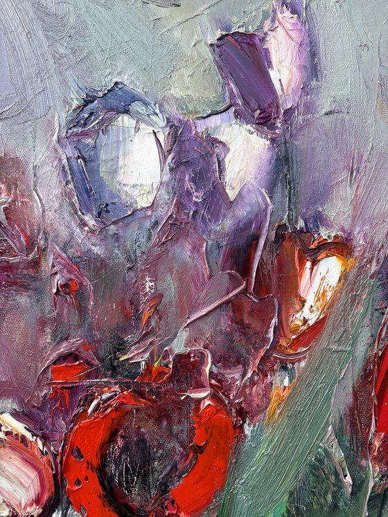 Bouquet in Crimson and Violet