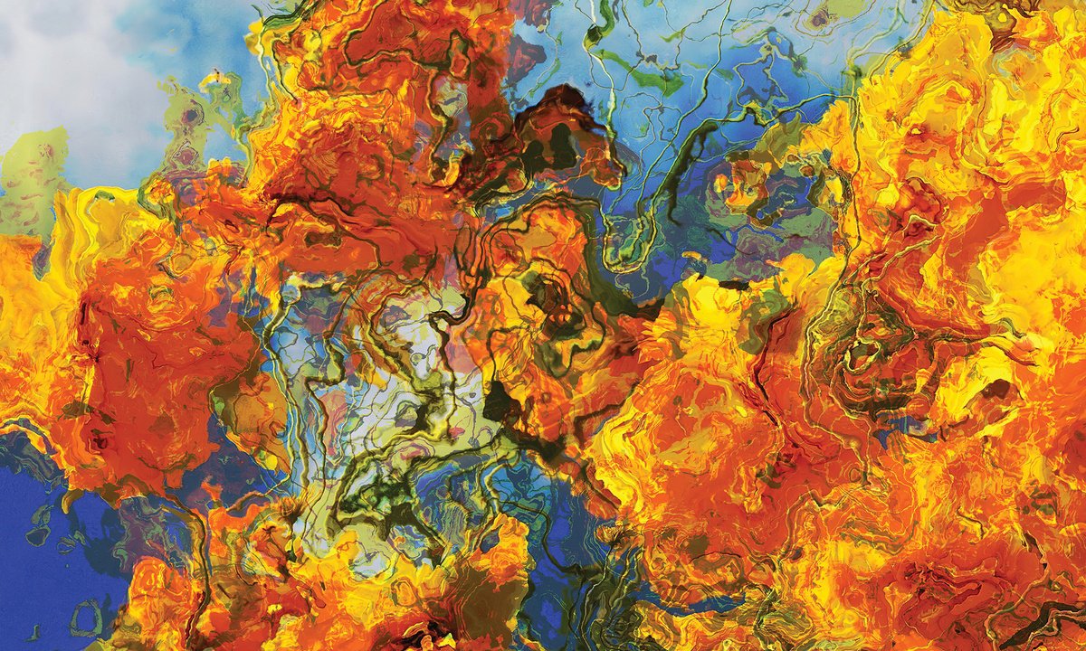 Abstract Botanical Print By Javier Diaz, 100 X 60, Campo De Girasoles Iii, Original Artwork