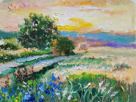 Landscape oil miniature