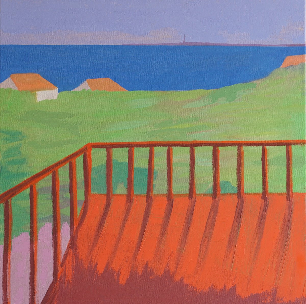 Geometric Oil Painting , Bay View By Patty Rodgers, 24 X 24, Artwork For Sale On Artfinder
