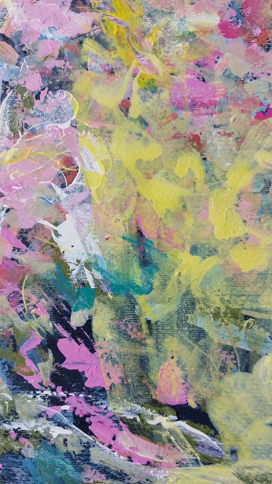 Abstract Floral Triptych on Paper