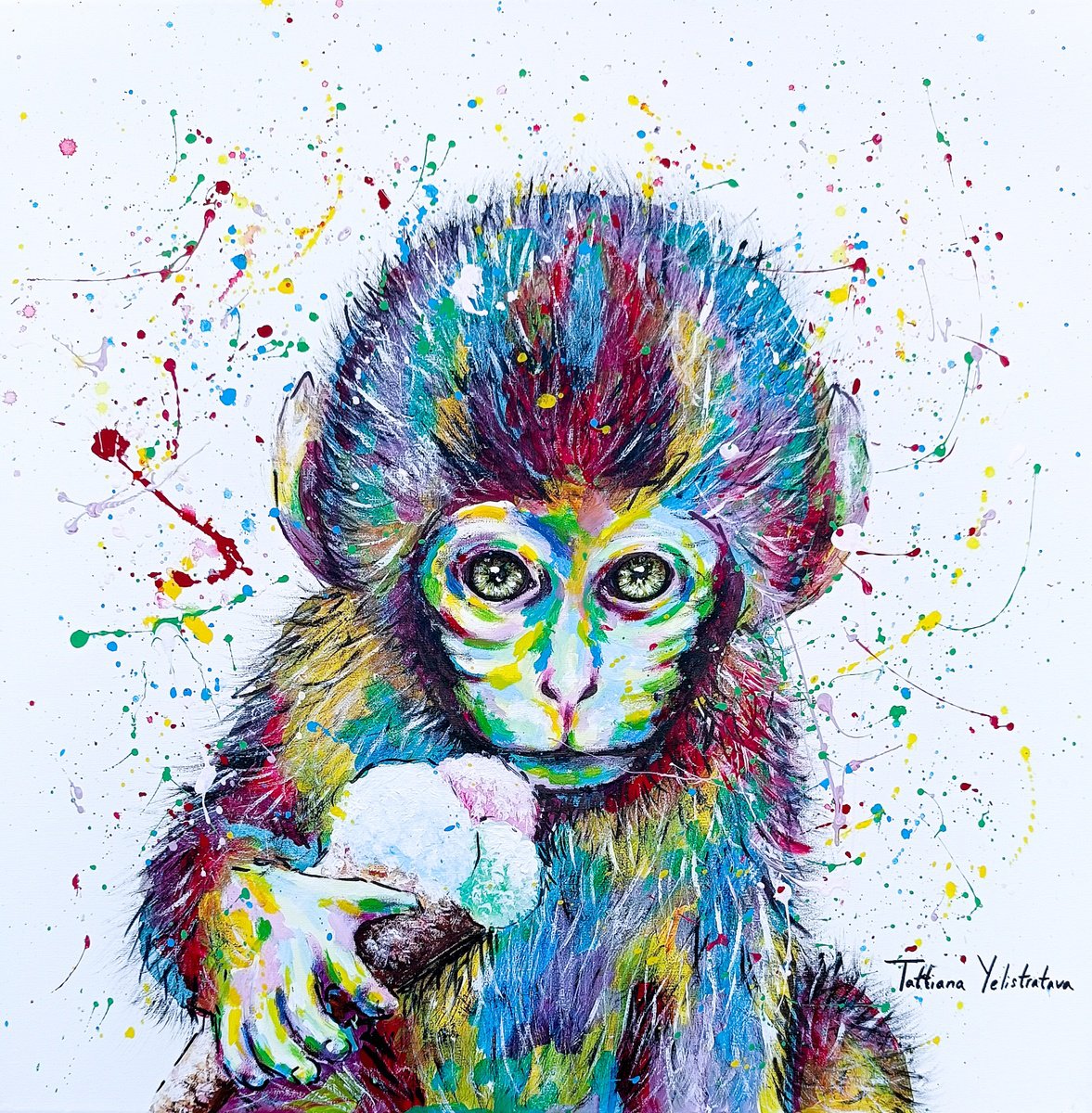 Urban And Pop Acrylic Painting , Tender Wild By Tatsiana Yelistratava, 20 X 20, Artwork For Sale On Artfinder