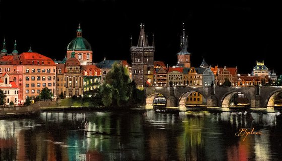 "Night Prague. Czech"