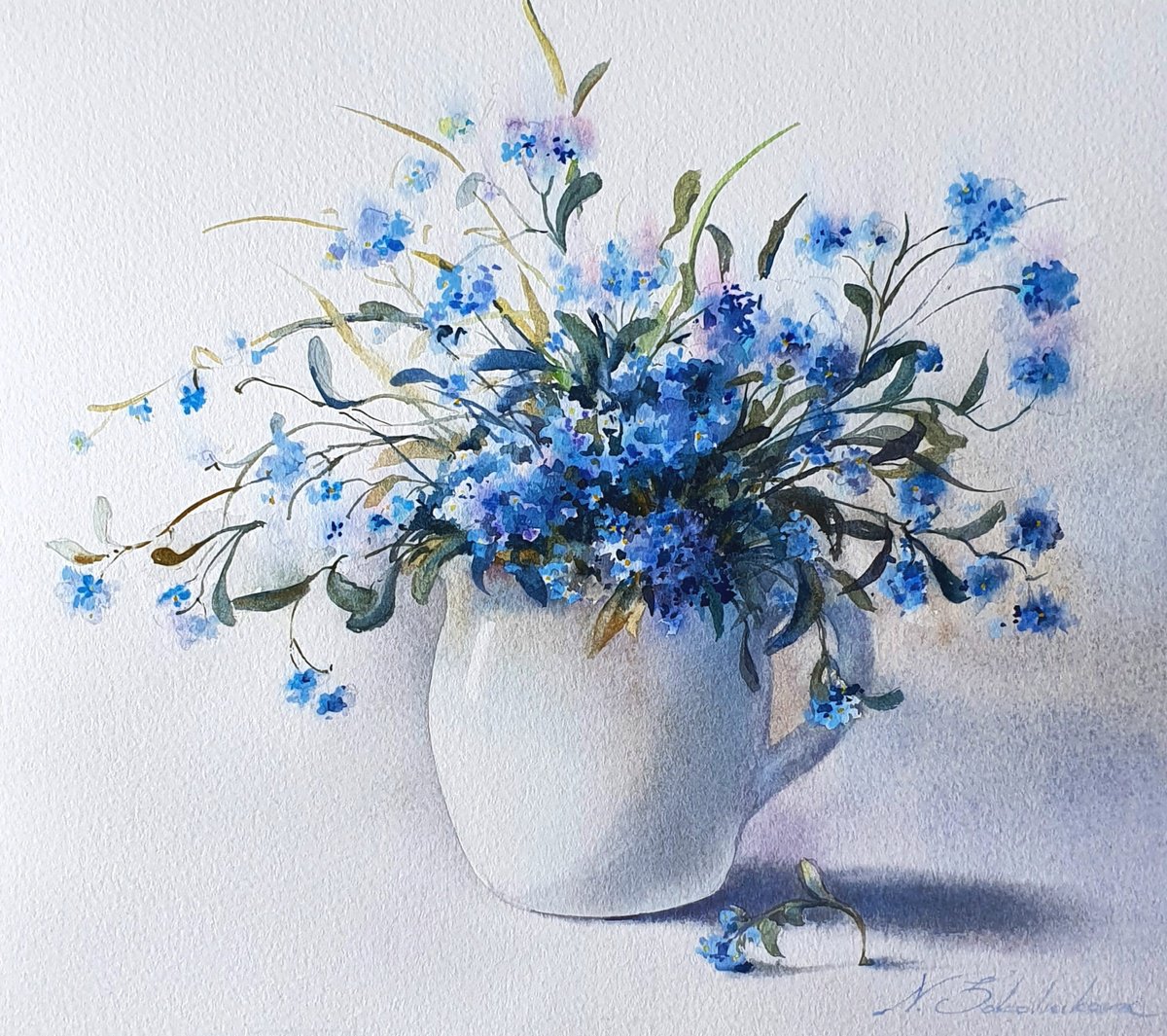 Blue forget-me-nots by Natasha Sokolnikova