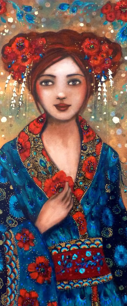 Woman asian portrait "Summer's Sonata ". by Loetitia Pillault