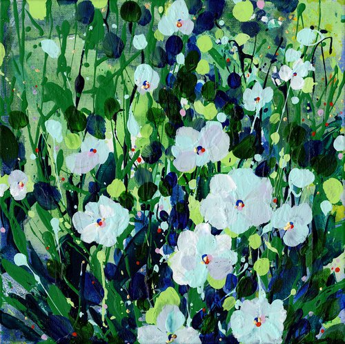 Sweet Wonder  -  Textured Flower Painting  by Kathy Morton Stanion by Kathy Morton Stanion