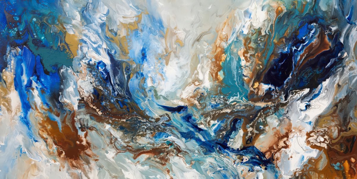 Abstract Acrylic Painting By Art By Catalin, 59 X 30, Elegance 35, Original Artwork