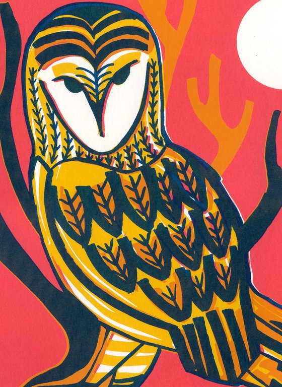 Tyto - Limited Edition Screenprint (pink/yellow)