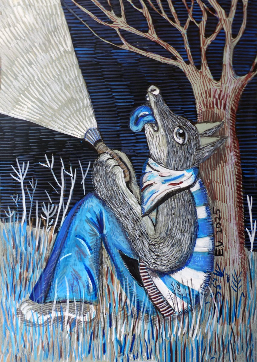 Surrealistic Painting , The Search For Philosophical Truth By Elizabeth Vlasova, 12 X 17, Artwork For Sale On Artfinder