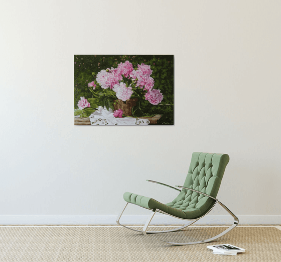 Peonies in the Sun, Garden Scenery