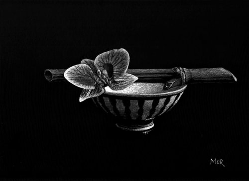Bowl, Bamboo and Orchid by Dietrich Moravec