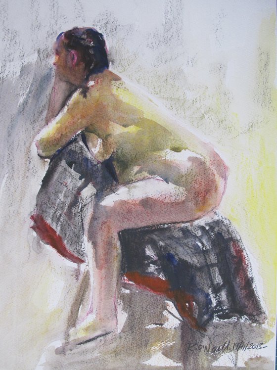 seated female nude